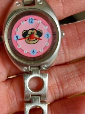 Kids Pink Monkey Face Stainless Steel Watch - Unbranded
